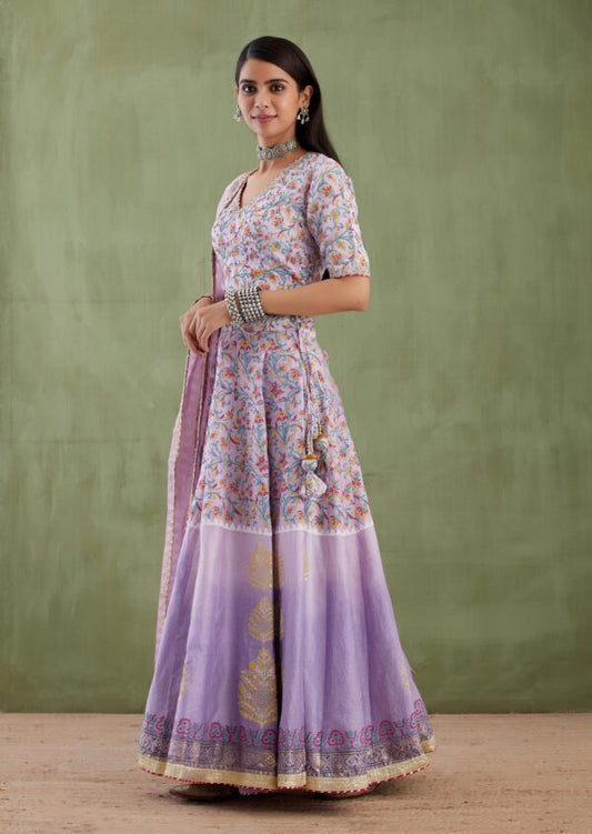 Umang Lilac Foil Printed Lehenga 3 Pcs Set