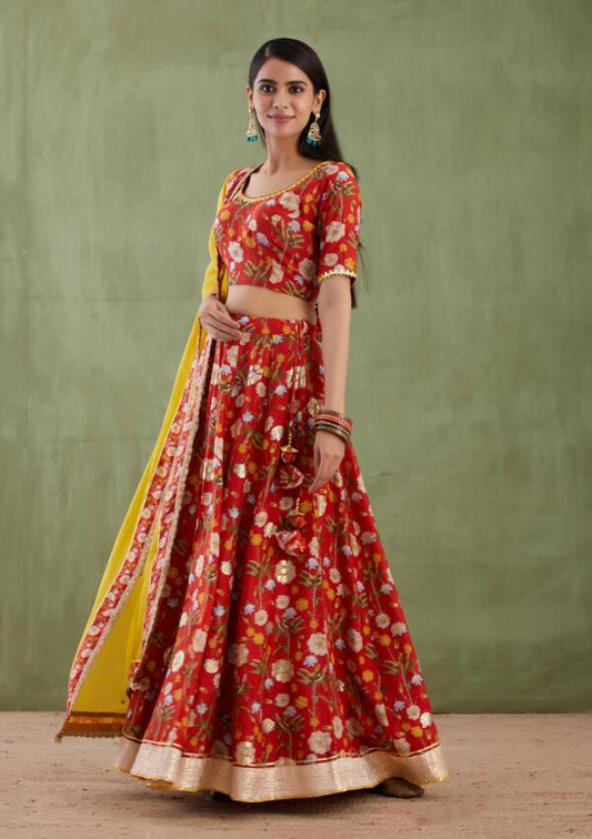 Umang Maroon Digital Printed Lehenga 3 Pcs Set