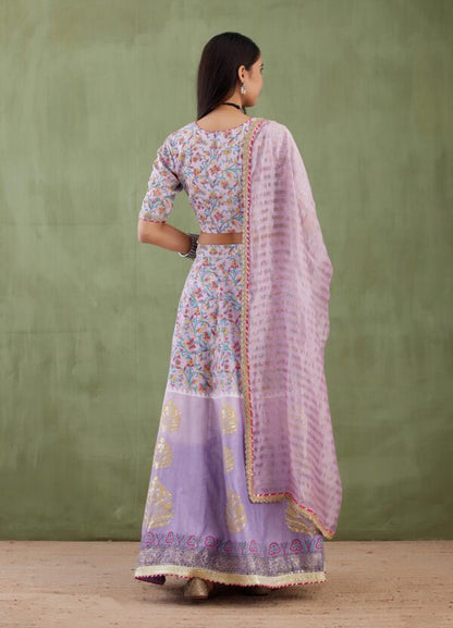 Umang Lilac Foil Printed Lehenga 3 Pcs Set